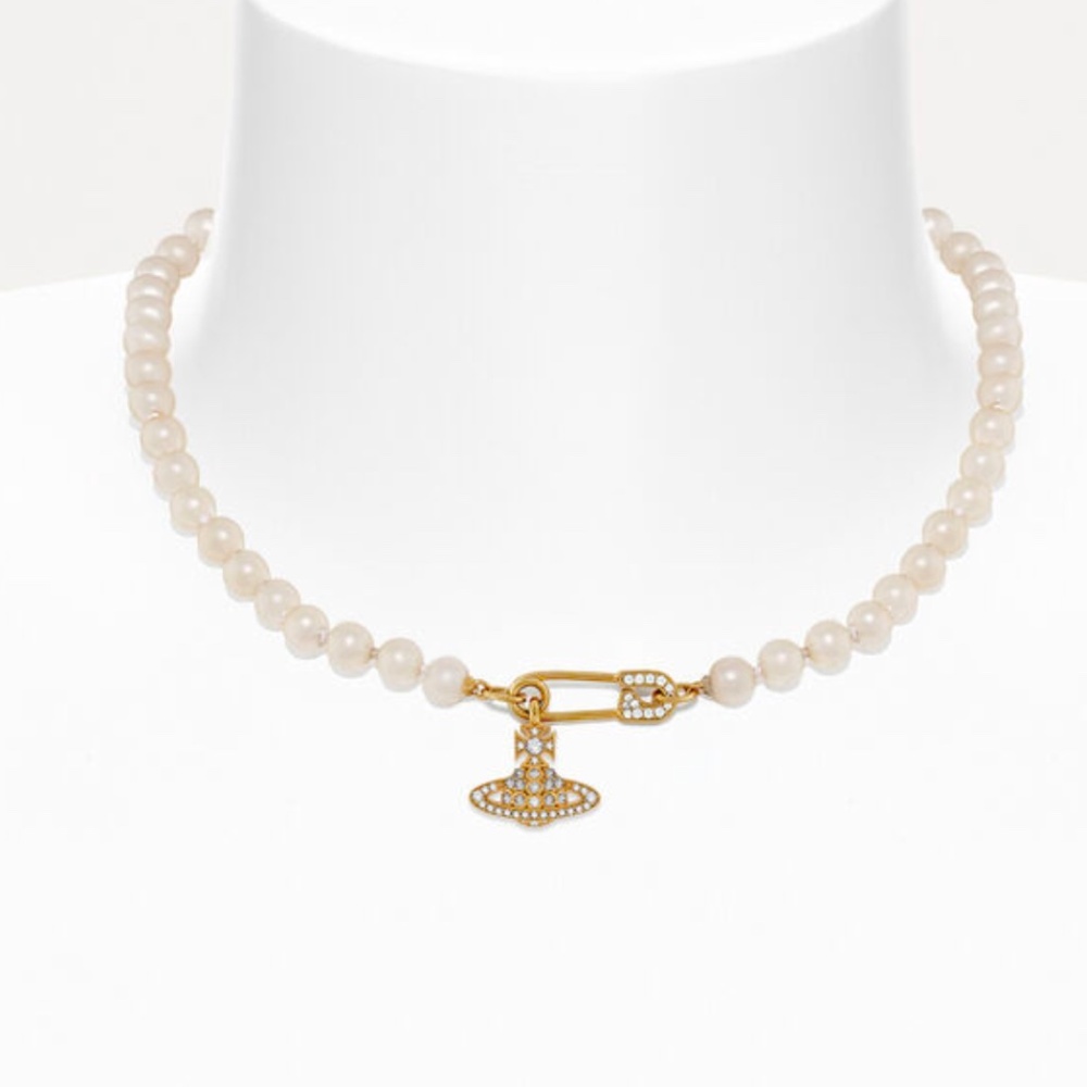 Vivienne Westwood Gold and Cream Necklace